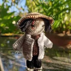 Creating dolls of real people or characters is one of my favorite things, and this Yoongi from BTS was my first try. I designed the pattern myself to get all the details of his outfit just right.