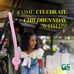 Come celebrate Children's Day with us. This little girl is having a blast with her balloon sword.