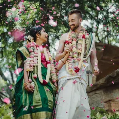 The pure joy of a cross-cultural union, as Namratha and Luke are showered with petals. Our venue thrives on moments like these, where love beautifully bridges two worlds.