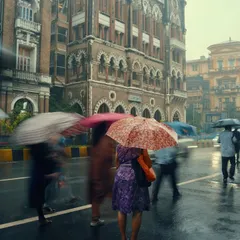 Mumbai's monsoon has a cinematic mood that I love. This shot uses a slow shutter speed to capture the movement of the crowd against the city's architecture, turning a typical rainy day into a piece of visual poetry. I am comfortable shooting in any weather to get the perfect shot.