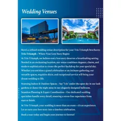 Finding the right venue is the first step. We assist our clients in securing stunning indoor and outdoor spaces that provide the perfect backdrop for their love story.