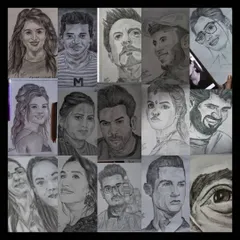 Another collection of my pencil portraits, featuring a mix of celebrity-inspired drawings and client commissions, demonstrating my range.