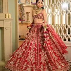 A twirl that shows off the incredible volume and craftsmanship of the bridal lehenga. I ensure my drapes are secure enough to handle every happy dance and celebratory moment.