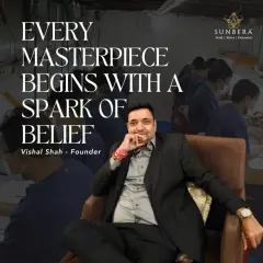 "Every masterpiece begins with a spark of belief." This image features our founder, Vishal Shah, against the backdrop of our busy workshop. His vision and commitment to excellence are the foundation of our company.