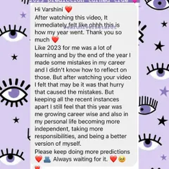 Seeing my predictions come true for you is the most rewarding part of my work. This client's feedback on their 2023 forecast shows how a reading can bring clarity and validation, helping you understand your journey of growth and independence.