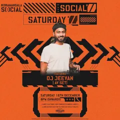 This flyer for a Saturday night at Koramangala Social highlights one of my specialties: a full audio-visual (AV) set, where I mix music videos live.
