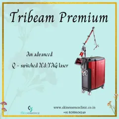 The Tribeam Premium is an advanced Q-switched Nd:YAG laser. Its technology is specifically designed to target pigment, making it highly effective for treatments like laser toning for melasma and hyperpigmentation.