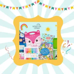 A sneak peek at a stationery and craft kit from one of our vendors. These curated boxes are filled with everything a child needs to get creative.