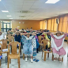 An awesome interactive health and fitness session for the teachers of Somerville School in Delhi. We did some chair exercises and talked about staying active.