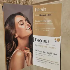 This informational guide explains how our hair regrowth treatments work to retain your natural look by nourishing follicles and to help you achieve your long hair dreams by promoting faster, denser growth with active ingredients.