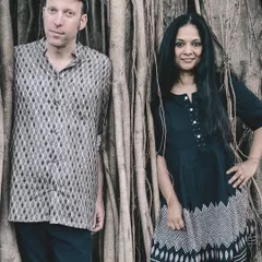 With my collaborator Andi Otto. We were getting ready to perform our new album at the Alien Disko Festival in Munich, Germany.