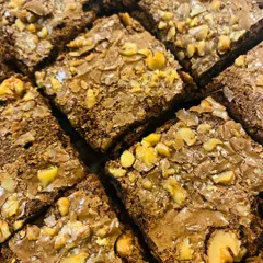 My chocolate walnut fudge brownies are a classic for a reason. They are packed with crunchy walnuts and have an incredibly rich, fudgy texture.