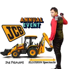 A promotional graphic for my illusion spectacle at the JCB Family Day. These events are all about creating a day of wonder and whimsy for employees and their loved ones.