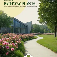 A pathway is a journey. For this commercial property, we lined the walkway with lush flowering shrubs, creating an inviting and professional entrance. Thoughtful pathway landscaping enhances curb appeal and adds significant value to a property.