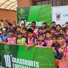 Another shot of our happy players at the AFC Grassroots Football Day event. Being part of the larger football community is an important aspect of development at our academy.