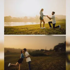 A classic proposal moment during a pre-wedding shoot. We help couples document this special promise against beautiful backdrops, capturing the joy and anticipation of the journey ahead.