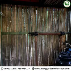 We also create unique, eco friendly structures. This bamboo house, combined with a classic Mangalore tile roof, offers a sustainable and charming farmhouse retreat with excellent natural ventilation.