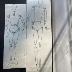 The first step in fashion illustration is mastering the human form. Here are examples of 8 head and 10 head croquis stick figures.