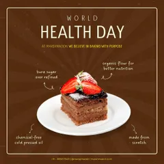 This World Health Day, a reminder that we bake with purpose. I use bura sugar over refined, chemical-free cold-pressed oil, and organic flour so you can indulge without compromise.
