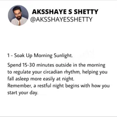 A restful night begins with how you start your day. Spending 15-30 minutes in morning sunlight helps regulate your circadian rhythm, making it easier to fall asleep at night. This simple habit is a powerful tool for fixing your sleep routine.