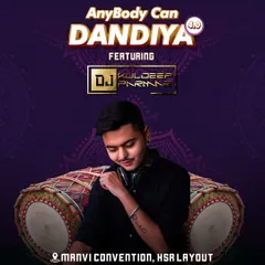 This poster is from 'Anybody Can Dandiya 4.0', one of Bangalore's best Dandiya events. It was an honor to be the featured DJ, setting the tone with energetic Garba and Bollywood music.