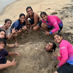 Fun on the beach in Pondicherry. Our tours are as much about team bonding and creating a family atmosphere as they are about cricket.