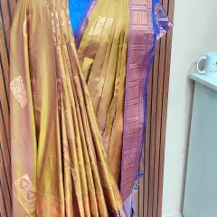 A glimpse of a classic South Indian drape on a mannequin. Notice the perfectly pleated pallu and the neat fall of the lower pleats.