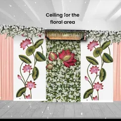 From mock-up to magic. This image shows the initial design concept for a lotus-themed traditional ceremony, which I then transformed into a breathtaking real-life setup. It's amazing to see a vision come to life.