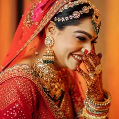 A moment of pure, uninhibited laughter from the bride. These candid shots are often the most cherished, capturing the true personality and joy of the day.