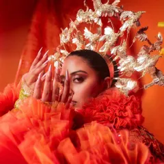 Nothing left to prove. Another powerful shot of Raja Kumari, with the long, custom nails I designed complementing her couture look by Rahul Mishra.
