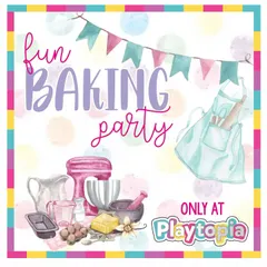 Introducing our fun baking parties! Kids can choose to decorate cookies, cupcakes, or even make their own mini pizzas before heading to the play area for more fun.
