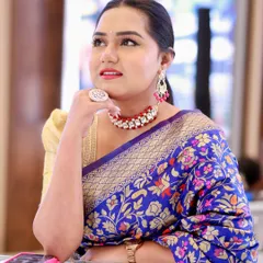 In love with this royal blue Banarasi saree. It's perfect for traditional ceremonies, festive events, or when I want to bring a touch of Indian elegance to a corporate function.