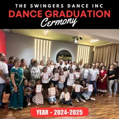 Our junior graduates proudly holding their certificates. This ceremony marks the successful completion of their dance training program for the year.