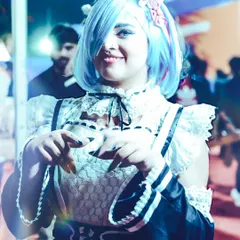 A candid portrait of the REM cosplayer, showing her interacting with the camera. We aim to capture the personality of both the cosplayer and the character they are portraying, resulting in lively and engaging photos.