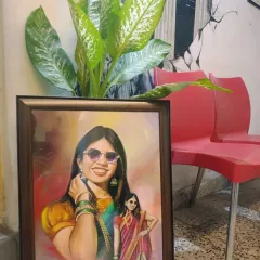 Here is a finished custom portrait, framed and ready to be displayed. I always deliver a high-resolution digital file, so you can easily print and frame your artwork to enjoy in your home.