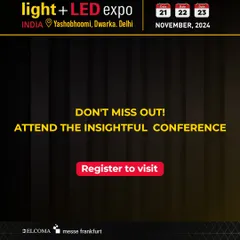 Don't miss out on our insightful conferences. This graphic is a clear and direct call to register for the event to gain access to our two-day sessions featuring the latest advancements in lighting technology.