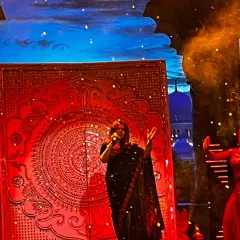 Lost in the melody on a grand stage with a beautiful, intricate backdrop. Performing live is a truly amazing feeling, a moment where I connect with every person in the audience.