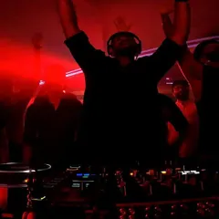 Leading the energy at a Mixlab boiler room session. This 360-degree setup puts me right in the center of the action, creating an intimate and intense underground rave vibe.
