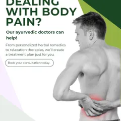 Dealing with persistent body pain can be exhausting. This graphic shows that our Ayurvedic doctors are here to help. We create personalized treatment plans that combine herbal remedies and relaxation therapies to provide lasting relief from chronic pain.