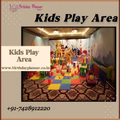 We create dedicated, safe play areas for toddlers. This indoor setup features interlocking soft foam mats, colorful safety fencing, and a variety of toys, ensuring the youngest guests at your event have a secure and fun space to themselves.