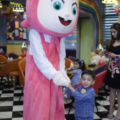 A young birthday boy gets a special dance with Masha from "Masha and the Bear." We love bringing beloved cartoon characters to life for our parties.