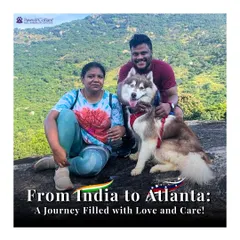 This is Whiskey and his happy family, celebrating a successful relocation from India to Atlanta. We managed every detail of their international move, ensuring Whiskey arrived safely and ready for his new life.