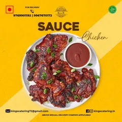 Our Saucy Chicken features grilled chicken pieces tossed in a rich, tangy, and spicy sauce. It's a perfect side dish to elevate your meal.