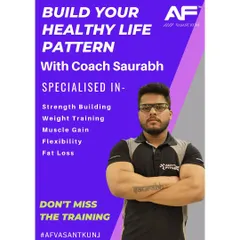 This is Coach Saurabh. His specialties include strength building, muscle gain, and fat loss, perfect for anyone looking to transform their physique.