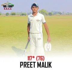 A fantastic knock of 117 not out from just 76 balls by Preet Malik. This kind of aggressive, confident batting is what we encourage in our players.