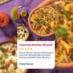 My Calcutta Mutton Biryani aims to transport you to the streets of Kolkata. I am delighted when customers tell me it's one of the best they have ever had.