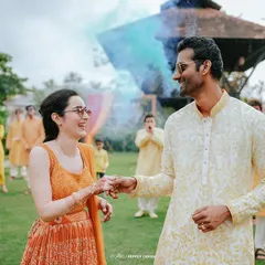 Eli and Suman's Haldi ceremony kicks off with a burst of color. I love capturing the energy and excitement of these pre-wedding festivities.