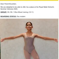 This is what we work for. I am so proud that our student, Ira, earned a spot at The Royal Ballet School's summer intensive in London. This isn't just a personal achievement; it's a huge step forward for ballet in India.