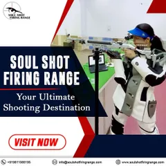 This is your ultimate shooting destination for serious training. This graphic highlights a professional shooter in full gear at my range, ready for a competition. I provide the platform to hone your skills.