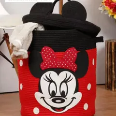 Make tidying up fun with my collection of handmade cotton rope baskets. This large Minnie Mouse basket is perfect as a laundry hamper or for storing toys, and it adds a super cute touch to any kid's room decor.